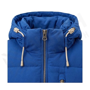 Hooded Quilted Waterproof <b>Bubble</b> Jacket Black Full Sleeve Winter Windproof Cotton Shell Knitted Fabric Polyester Filling Stand - Product Image 4