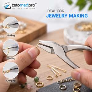 150mm Slim and Wide Flat <b>Nose</b> Pliers Stainless Steel Matt Finish Jewelry Making DIY Crafting Tool 5.91 Inch ZetomedPro - Product Image 6