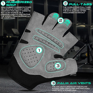 Guantes de Ciclismo de Dedos Cortos Personalizados de Alto Rendimiento para Hombre, Guantes para Entrenamiento, Levantamiento de Pesas, Fisicoculturismo, Precio al por Mayor - Product Image 4