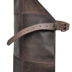 Tablier de cuisine réglable en cuir et toile, dos croisé, grande taille, pour artistes, peintres, charpentiers, travail, taille ajustable, homme femme, confort optimal - Product Image 5