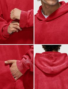 Sudadera con capucha para hombre de tela de alta demanda, con cuello alto, cremallera suave, lavado ácido, estilo casual, precio bajo, logotipo personalizado, la más vendida y a la moda. - Product Image 3