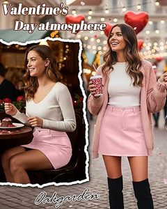 Minifalda de Cuero Personalizable para Mujer, Cintura Alta, Elástica, Ajustada, para Fiesta, Falda de Cuero PU, Fabricación OEM ODM - Product Image 5