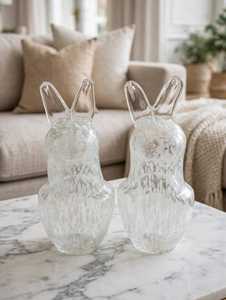 Rabbit Crystal Glass <b>Tall</b> Tabletop <b>Vase</b> Hand Painted Contemporary Decorative Flower <b>Vase</b> for Home Wedding Uttar Pradesh SHRI - Product Image 4