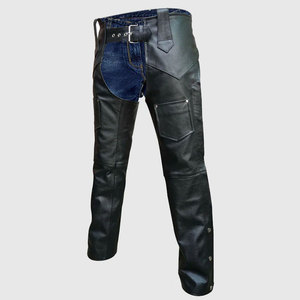 High Quality Horse <b>Riding</b> Black <b>Chaps</b> Suede Leather <b>Chaps</b> Hot Selling for Cowboy Riders Pakistani Manufacturers - Product Image 3
