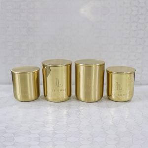 Contenedor de Latón Dorado de Lujo Personalizado para Velas, 16 oz, Hecho a Mano, Ecológico, Frasco Vacío para Decoración del Hogar, Recipientes para Hacer Velas - Product Image 3