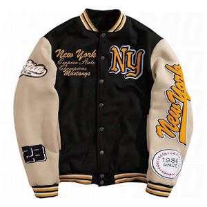 Chaqueta Varsity con Gráficos de Letras para Hombre, Manga Larga, Ribete a Rayas, Botones Frontales, Estilo Bomber, Ropa Casual Urbana, Prenda Exterior Universitaria para Otoño - Product Image 5