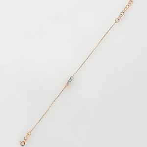 Pulsera Ovalada de Aguamarina Azul, Plata de Ley 925 Certificada, Chapada en Oro Rosa de 14K, Cadena Delicada - Product Image 2