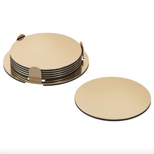 Ensemble de sous-verres en laiton martelé faits à la main avec support, sous-verres ronds en métal doré pour table basse, bar et décoration intérieure - Ensemble de 6 - Product Image 3