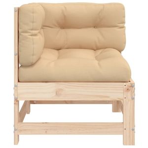 Sofá Modular Pequeño para Jardín en Esquina, Muebles de Madera de Pino Sólido en Color Beige - Product Image 3