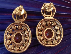 <b>drop</b> and dangle with <b>red</b> doublet and polki stone with gold plated handmade jewelry hoops and huggies party wear jewelry for girl - Product Image 4