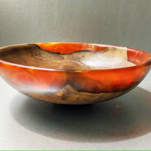 Tazón Hecho a Mano con Resina Epoxi y Madera Natural Sunset Ember - Product Image 1
