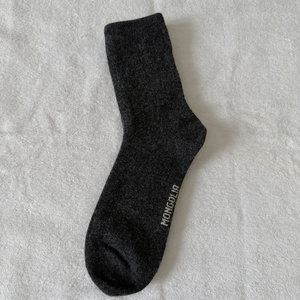 HONGOU Crew <b>Socks</b> Dark Grey Thick Wool Knitted Thermo Winter Casual Wear for Adults - Product Image 6