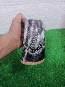 Noorbaba personalizado grabado vikingo bebiendo cuerno taza mejor calidad pulido Shell cuerno de búfalo náutico Animal estilo artesanías naturales - Product Image 4