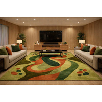 Tapis et carpettes 100% laine tuftés à la main, doux, adaptés aux animaux domestiques, motif floral, design moderne pour la maison, la salle à manger, le bureau