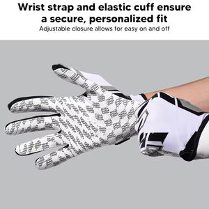 Guantes de Fútbol Americano Super Grip para Adultos y Jóvenes, Guantes de Receptor de Alto Rendimiento, Antideslizantes, Dedos Completos, para Todas las Temporadas - Product Image 6