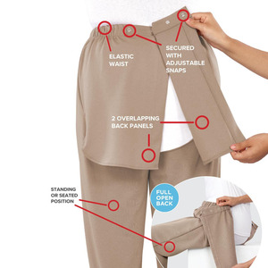 Robes de patient unisexe pour personnes âgées, à ouverture facile, 100% coton jersey, pour incontinence urinaire, paralysie, usage hospitalier OSTENT WEAR - Product Image 2