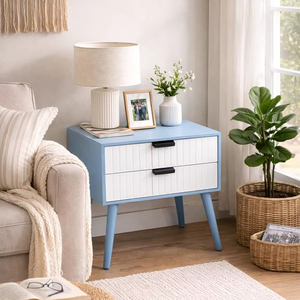 Nightstands End <b>Side</b> <b>Table</b> Solid Wood Legs for Bedrooms, Bedside <b>Table</b>, <b>Storage</b> Box,2 Drawer Designs More <b>Storage</b> Space - Product Image 1