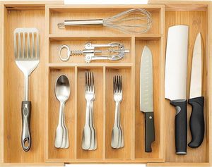 Set 9 Eco-Friendly American Style Bamboo Wood Rectangle Storage <b>Boxes</b> Lacquer Finish Kitchen Desk Drawer Bin for <b>Tea</b> Cutlery - Product Image 2