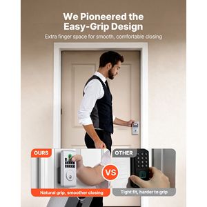 Serratura Biometrica Innovativa con Design Ergonomico, Blocco Automatico, Codice Monouso, Anti-Spionaggio, per Porte in Legno - Product Image 4