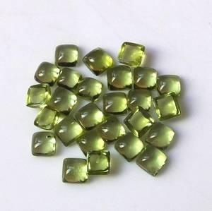 Péridot naturel de forme carrée, cabochon à dos plat, couleur verte, péridot de qualité, cabochon en pierre précieuse non montée, bijoux naturels faits à la main - Product Image 5