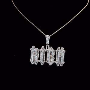 Colgante Personalizado con Letras en Forma de Diamante, Estilo Hip Hop, con Circonita Cúbica, para Hombre y Mujer - Product Image 2