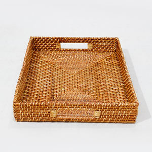 Bandejas de Servir de Ratán Tejido de Alta Calidad, Organizador Decorativo de Lujo para Cocina y Sala de Estar - Product Image 4