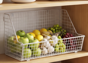 Premium White Metal <b>Wire</b> Storage <b>Basket</b> Rectangle <b>Hanging</b> Design For Multi-Purpose Neatening And Organization - Product Image 4