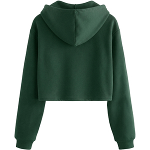 Hoodie court personnalisé pour femme en molleton doux à manches longues – Fabricant OEM/ODM, vente en gros, vêtements à marque privée - Product Image 5