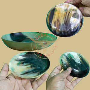 Plato de servir de cuerno de buey natural, hecho a mano, vajilla decorativa a precio económico. - Product Image 5