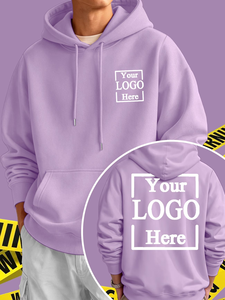 Custom Logo Purple Hoodie 100% Cotton Fleece Men's Oversized Casual Autumn Wear Heat Transfer Printed manufactures Bangladesh - Product Image 2