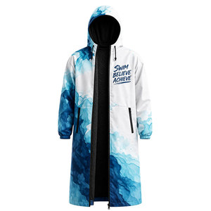 Professional Swim Parka Coat, Unisex Long Hooded Jacket with Thermal Protection, Water Resistant Fabric and Eye <b>Catching</b> Design - Product Image 2