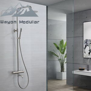 Système <span class=keywords><strong>de</strong></span> <span class=keywords><strong>douche</strong></span> à effet pluie Wayon Luxury en nickel brossé avec douchette et bec <span class=keywords><strong>de</strong></span> baignoire - Product Image 2