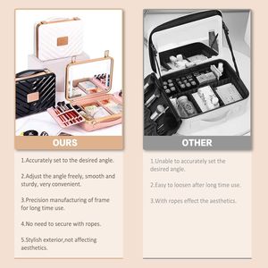 LED illuminato da viaggio custodia portatile rosa organizzatore cosmetico per ragazze treno truccatrice & Hairstylist strumenti - Product Image 6