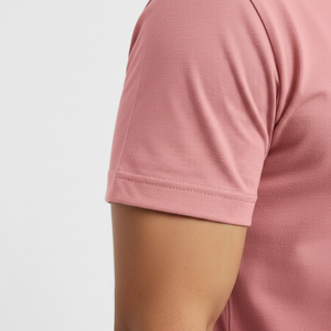 T-shirt décontracté RedFlix de luxe rose pastel, respirant, à manches courtes, en soie/coton, tissu jersey 240g, couleur unie pour homme - Product Image 4