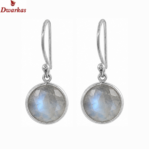 Handmade <b>fine</b> jewelry <b>earrings</b> 925 sterling silver natural grey moonstone gemstone dangler drop bezel <b>earrings</b> for wedding party - Product Image 2