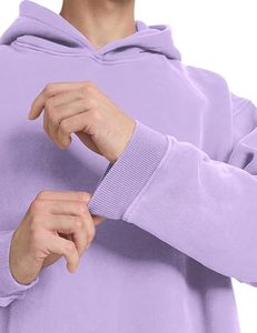 Sudadera con Capucha Morada Sólida para Hombre, Corte Regular Informal - Product Image 1