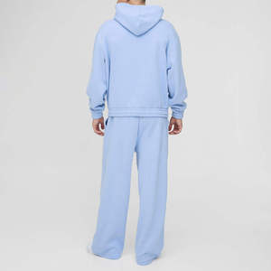 Ensemble sweat à capuche oversize et joggers empilés tendance hiver OEM en polyester-coton avec strass imprimés personnalisés - Product Image 2