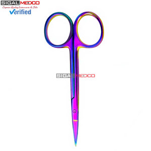 Ciseaux ophtalmiques de précision en titane multicolore irisé de 4,5 pouces, en acier inoxydable allemand, instruments chirurgicaux micro - Product Image 6