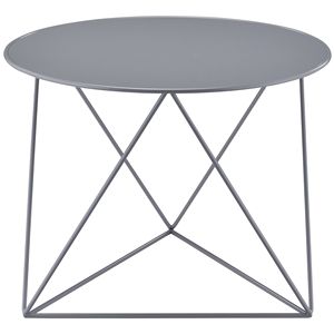 Tavolino da Caffè con Base in Metallo Grigio Geometrico - Product Image 3