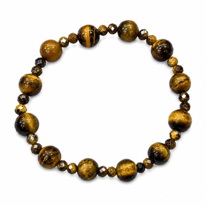 Nouveau produit : Bracelet en cristal œil de tigre naturel, perles rondes, bracelet élastique en pierre, bijoux de protection et de guérison, vente en gros - Product Image 1