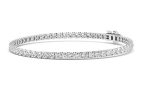 Magnificent 9K Rose Gold Lab Grown Diamond Round Cut Line <b>Bracelet</b> 3.04 CTW - Product Image 4