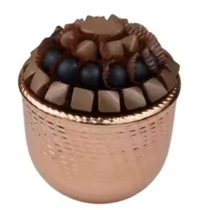 Hammered Tabletop Serving Bowl Top Quality Nickel Metal Bowl <b>Chocolate</b> Display For Desserts <b>Weddings</b> <b>Chocolate</b> Serving Bowl - Product Image 5