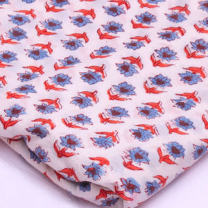 Tela de Algodón Estampada a Mano con Diseño Floral Buti, Textil de Algodón Suave y Ligero para Prendas - Product Image 1