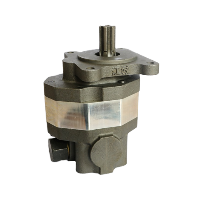 hydraulic gear pump suction and discharge port back side