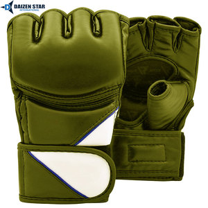 Gants de MMA pour adultes en cuir avec sangle de poignet à boucle et fermeture réglable pour l'entraînement de boxe - Product Image 3