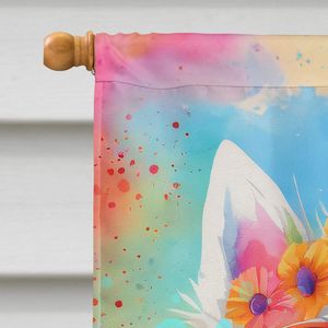 Grand Polyester Multicolore Westie Hippie Dawg Maison Drapeau Porche Manches Pôle Décoratif Cour Bannière Tenture Murale Oeuvre - Product Image 3