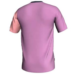 Maillot de football pour homme à col en V, bicolore bleu et rose, manches courtes, en polyester respirant, coupe classique, toutes saisons - Product Image 5