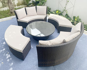 SF00009 Pham Gia Vietnam-Made Modern Rattan Outdoor Furniture Garden Sofa Set Steel Polyester <b>Cushion</b> Hotel Villa Use - Product Image 4