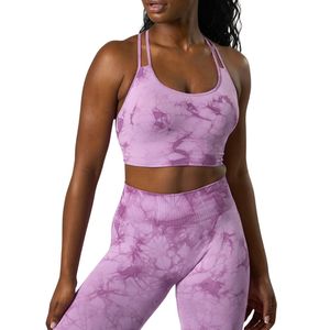 Women Seamless Sports Bra Breathable Strappy <b>Back</b> Yoga Bra Stretch Fitness Gym Workout Activewear Custom Logo - Product Image 2