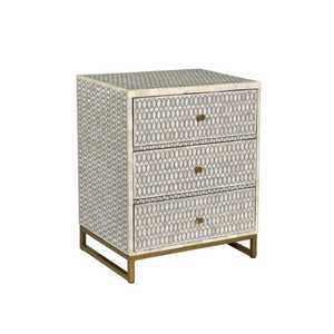 Décoration d'intérieur Belladec : Table de chevet moderne pour salon, légère, haut de gamme, écologique, faite à la main, avec motif incrusté d'os - Product Image 4